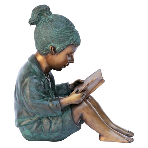 Story Book Girl Bronze Statue