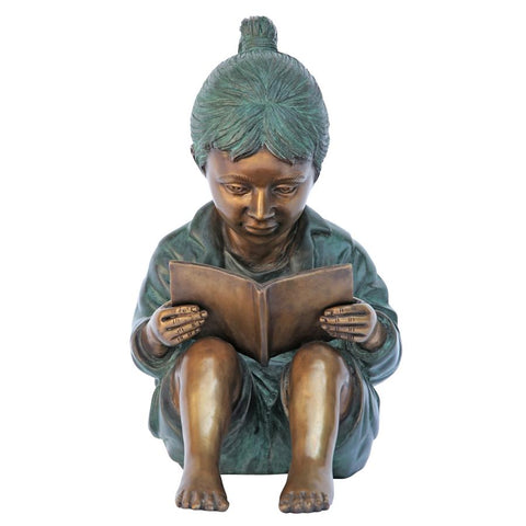 Story Book Girl Bronze Statue