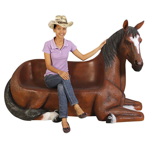 Saddle Up Horse Bench