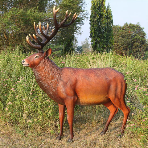Grand Scale Red Deer Buck Statue