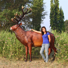 Grand Scale Red Deer Buck Statue