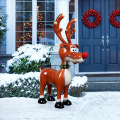 Jolly Holly Reindeer Statue