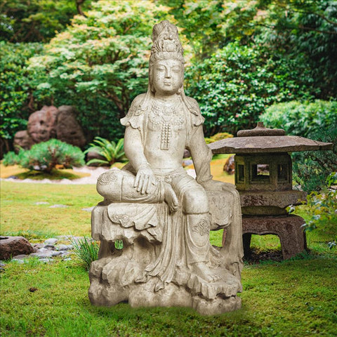 Resting Guan Yin Garden Statue