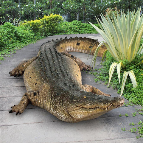 Tropical Wetlands Crocodile Statue