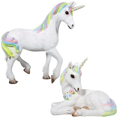 S/2 Magical Mystical Unicorn Statues