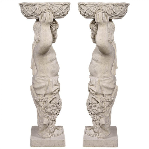 S/2 Bacchus With Urn Statues