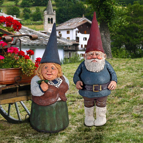 Set Of Mother & Father Gnome Statues