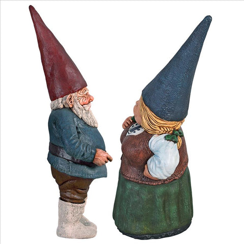 Set Of Mother & Father Gnome Statues