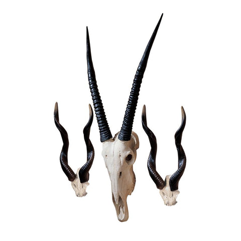 Set Of 2 Kudu & 1 Gemsbok Trophies