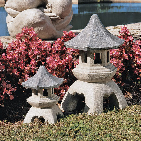 Set Of Med And Lg Pagoda Lanterns