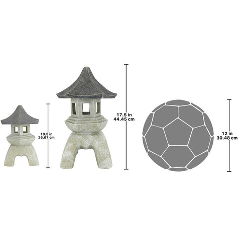 Set Of Med And Lg Pagoda Lanterns