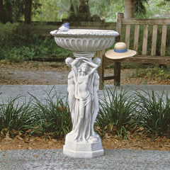 Column Of Maenads Birdbath