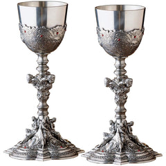Set Of 2 Santa Croce Pewter Chalices