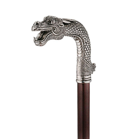 Asian Dragon Pewter Walking Stick