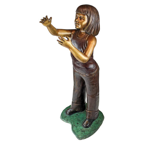 Preening Equestrian Girl Bronze Statue