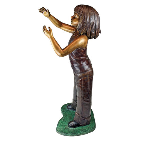 Preening Equestrian Girl Bronze Statue