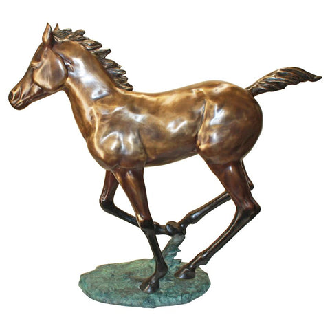 Galloping Foal Bronze Statue