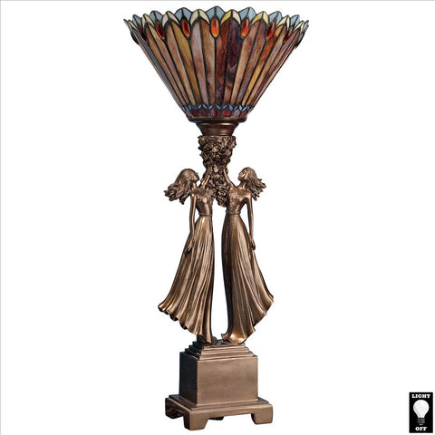 Art Deco Stained Glass Lamp