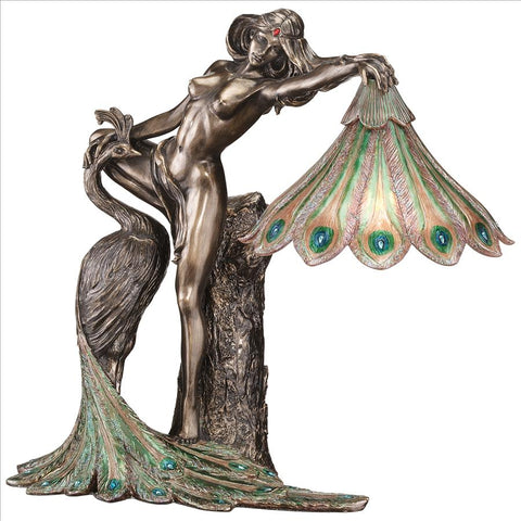 Peacock Goddess Lamp