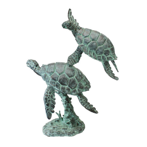 Sea Turtles Bronze Garden Statue