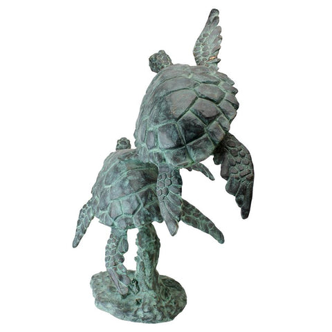 Sea Turtles Bronze Garden Statue