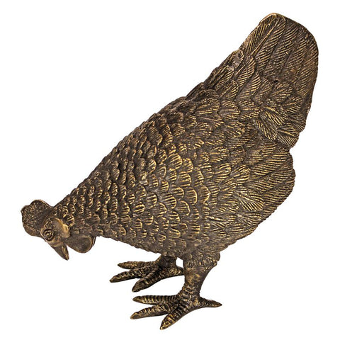 Barnyard Hen Bronze Statue