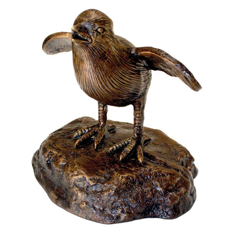 Single Baby Quail Chick Bronze Statue