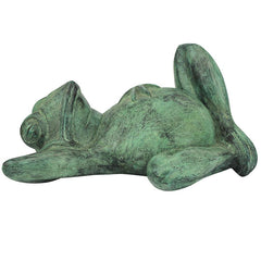 Spitting Lazy Frog Verdi Brozne Statue