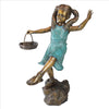 Image of Skipping Flower Girl With Basket Bronze