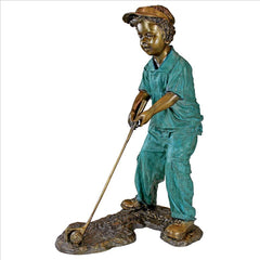 Gabe Boy Golfer Bronze Statue