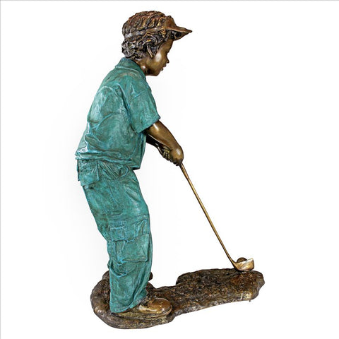 Gabe Boy Golfer Bronze Statue