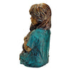 Image of Puppy Kisses Girl With Dog Bronze