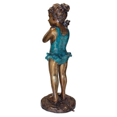 Sea Shell Sounds Standing Girl Bronze