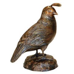 Female California Quail Bronze Statue