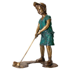 Gabrielle Girl Golfer Bronze Statue