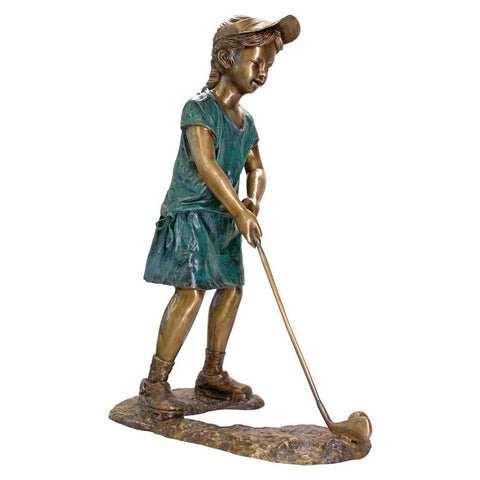 Gabrielle Girl Golfer Bronze Statue