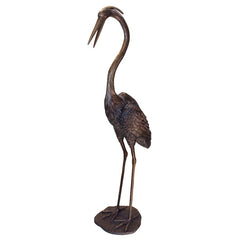 Grande Heron Head High Bronze Statue