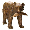 Image of Fisherman Bear Piped Bronze Statue