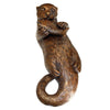 Image of Lazy Otter With Fish Bronze Statue