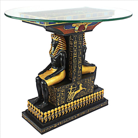 Tut The Pharaoh Glass Top Table