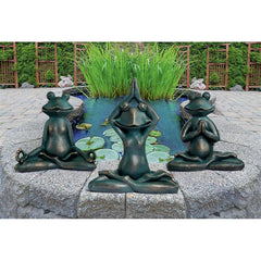 S/3 Yoga Frog Statues