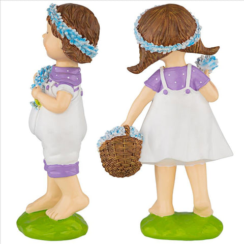 Set Of 2 Bluebonnet Twin Statues