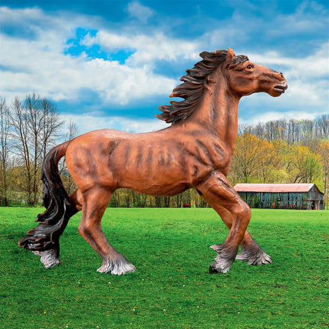 Unbridled Running Mustang Statue