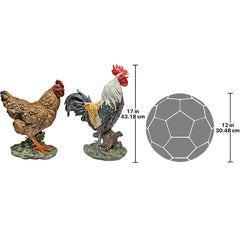 Set Of Henrietta Hen & Rooster Statues