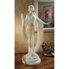 Draped In Gold Art Deco Dancer Statue