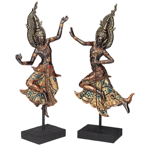 Set Of Two Thai Teppanon Temple Dancers