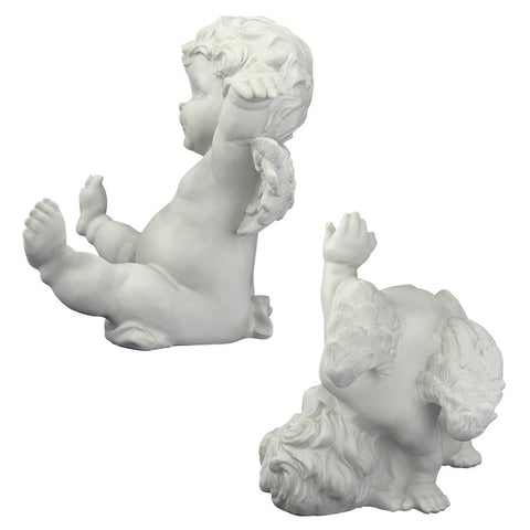 Set Of Topsy & Turvey Cherub Statues