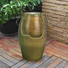 Ceramic Rippling Jar Fountain