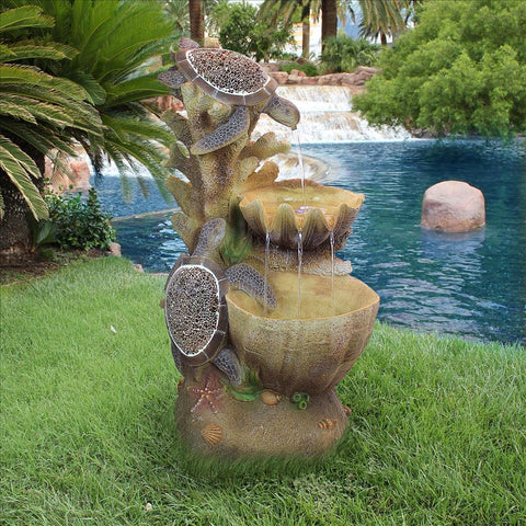 Turtle Cove Cascading Garden Fountain