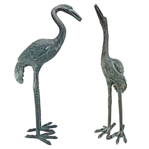 Bronze Cranes Pair Small